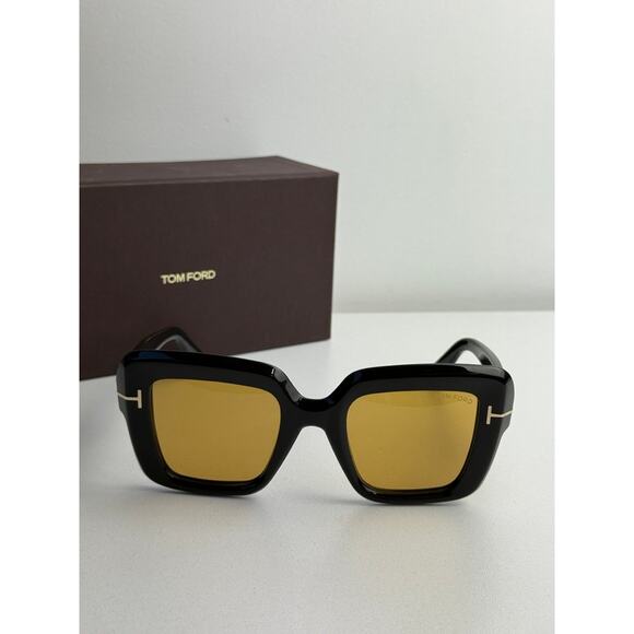 NEW Tom Ford FT1157 Esme Sunglasses in Black Yellow Square main image 4